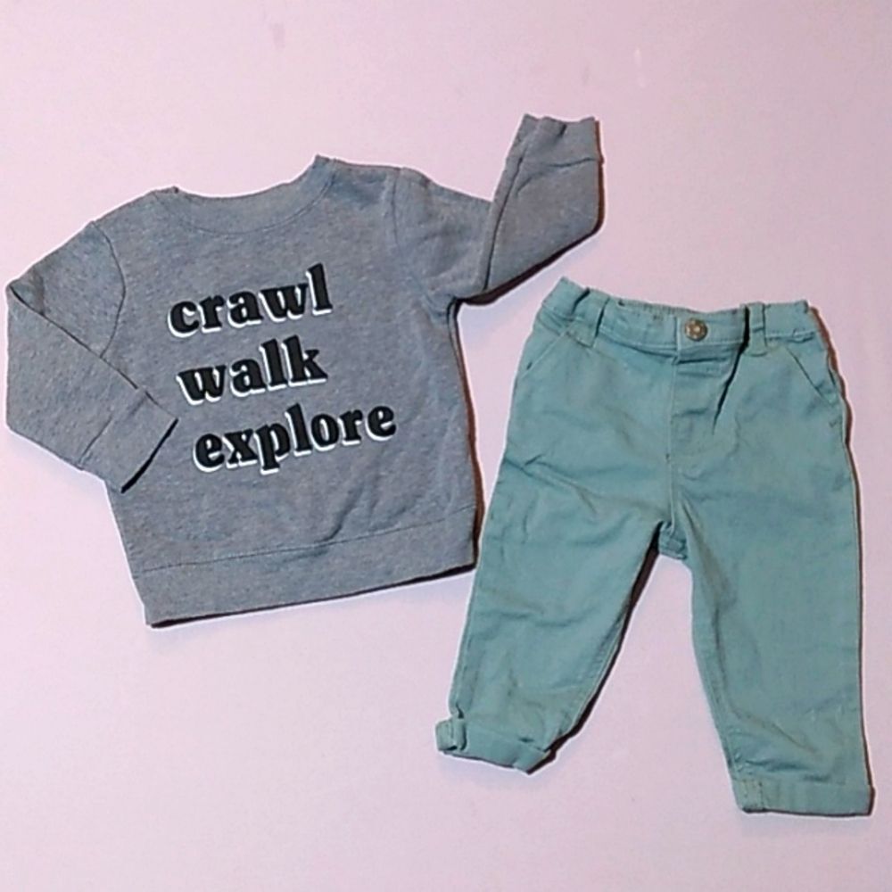 Garanimals Girls 6-9 Months Outfit Sweater, Jeans